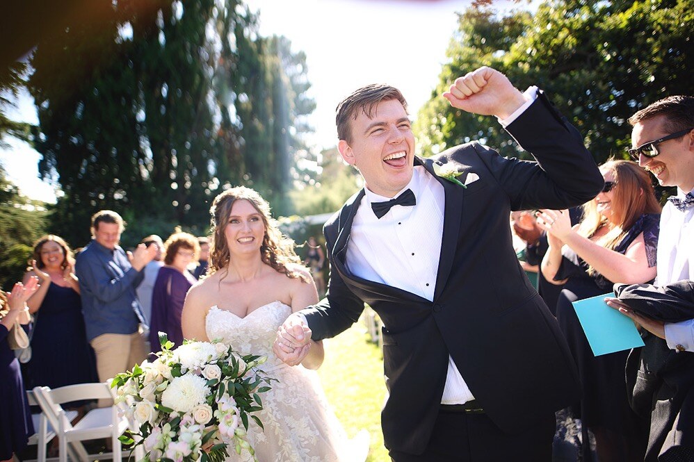 A quiet moment between newlyweds