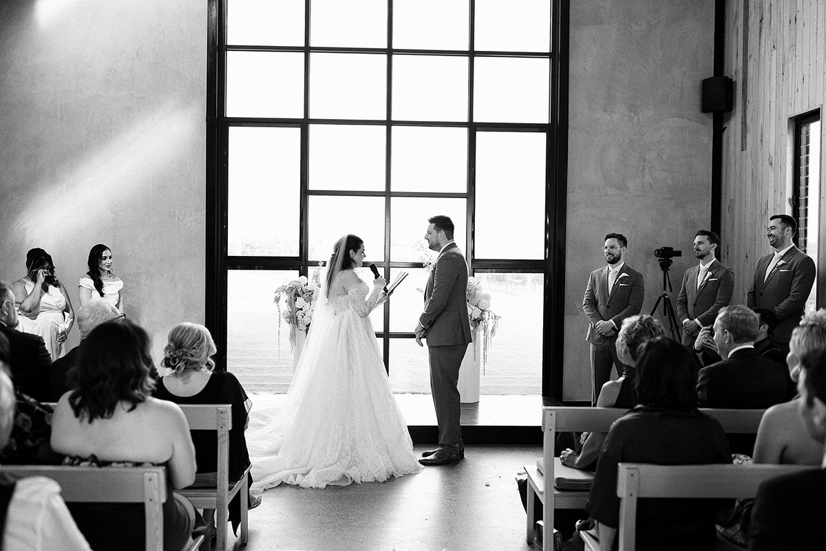 A ceremony moment from Kylie & Sam's wedding at Zonzo Estate, story image 6