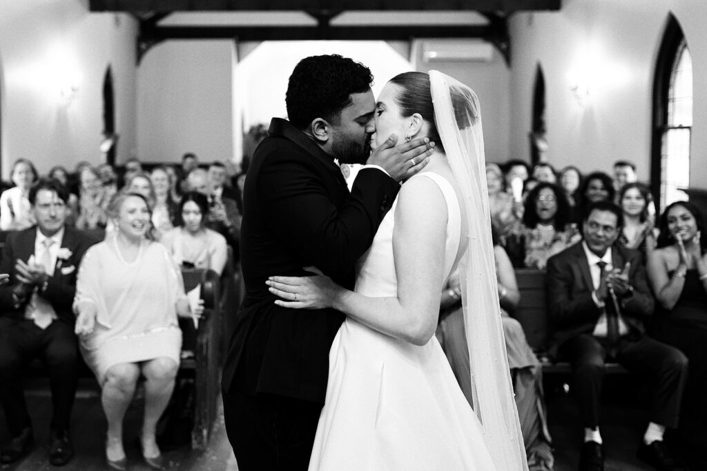 Kseniya & Josh in the defining frame of their wedding at Inglewood Estate