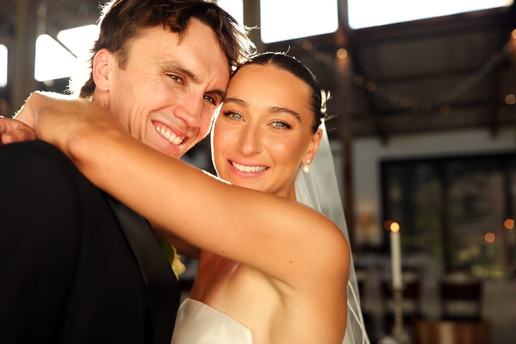Nathalie & Nick in the defining frame of their wedding at Stones of the Yarra Valley