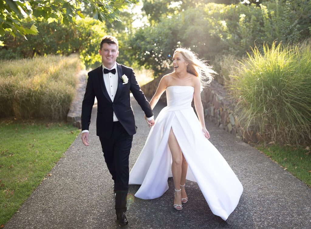 Tahlia & Alex in the defining frame of their wedding at Yering Station