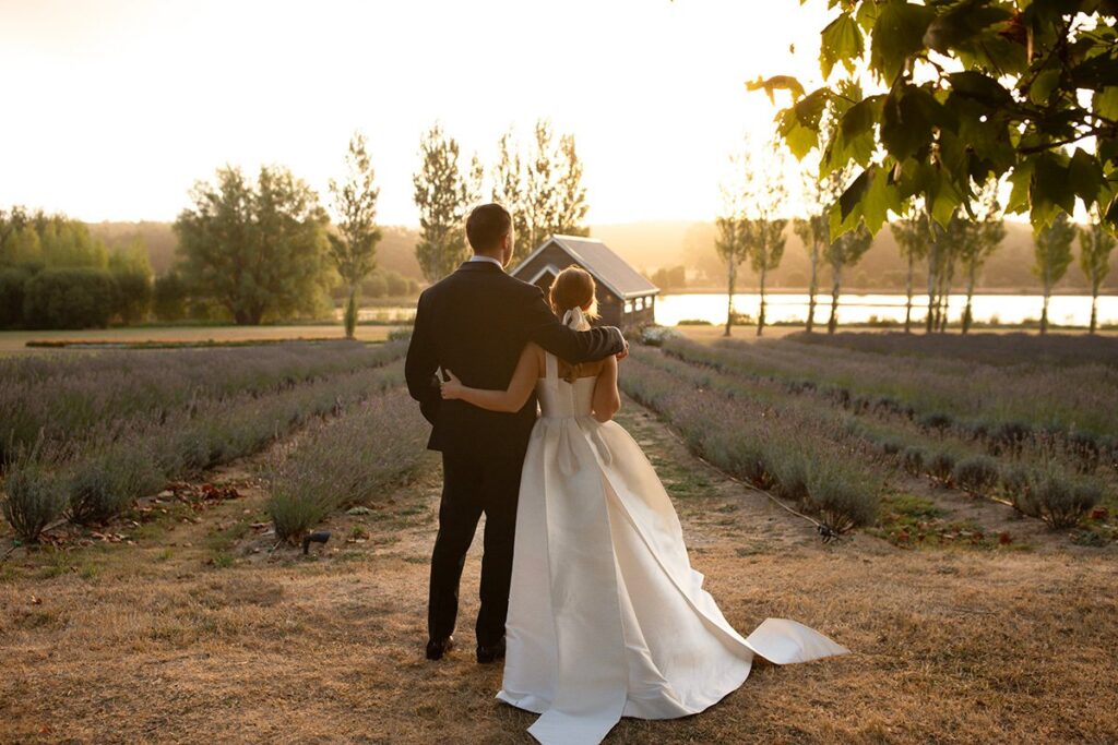 Emma & Bryn in the defining frame of their wedding at Sault
