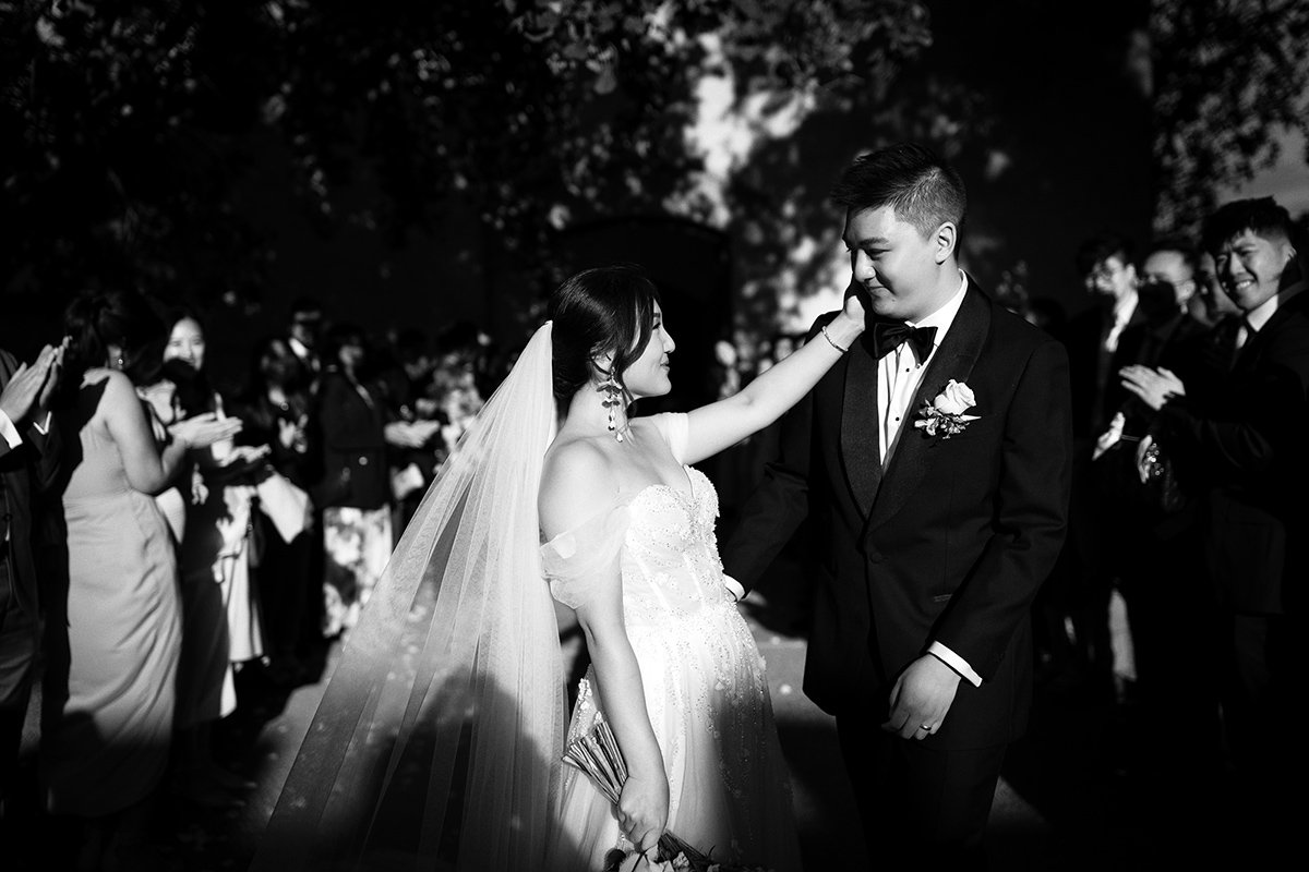 Linda & Justin in the defining frame of their wedding at Stones of the Yarra Valley