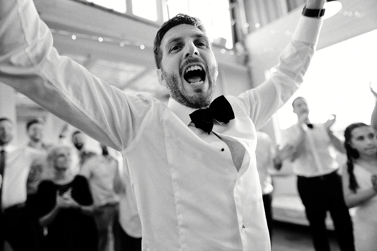 A moment from Hora Dance with Georgia & Josh's wedding story at The Button Factory, story image 9