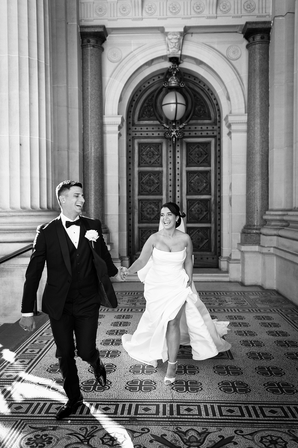 Kate & Nicholas in the defining frame of their wedding at San Remo Ballroom