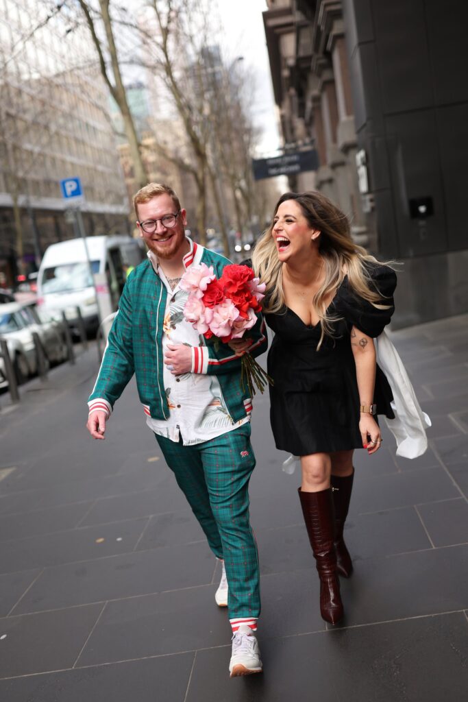 Tamara & Dave in the defining frame of their wedding at Heart & Soul Tattoo Parlour