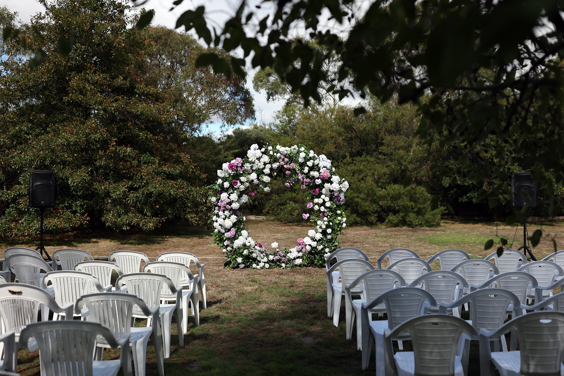A moment from Amy & Alec's wedding story at at home