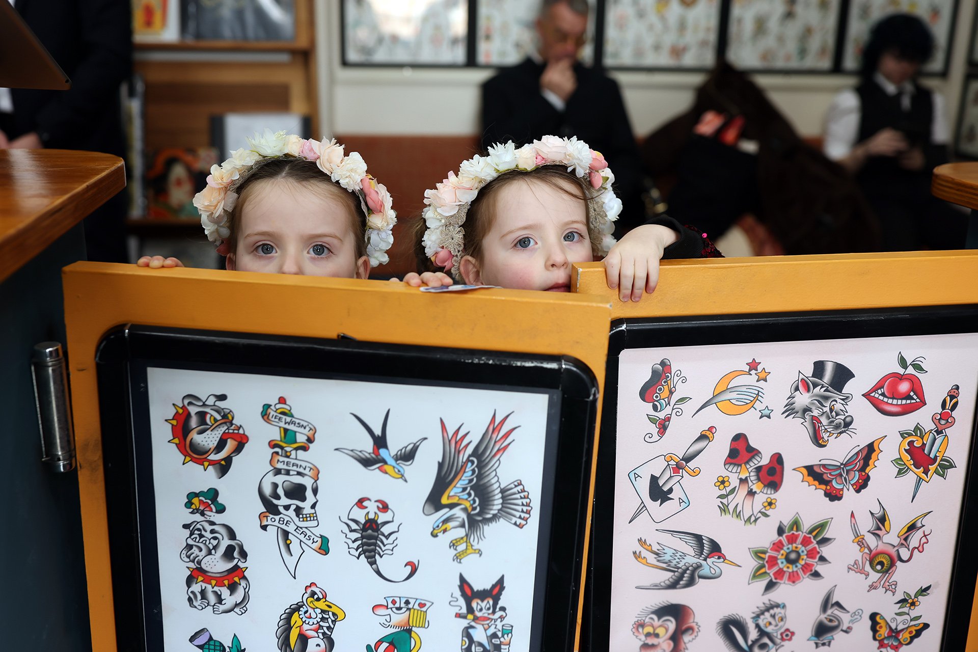 A moment from Tamara & Dave's wedding story at Heart & Soul Tattoo Parlour, story image 12