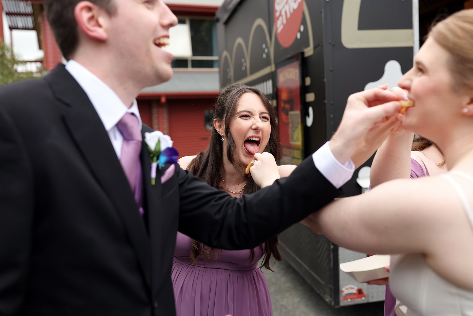 A moment from Amy & Alec's wedding story at at home, story image 13