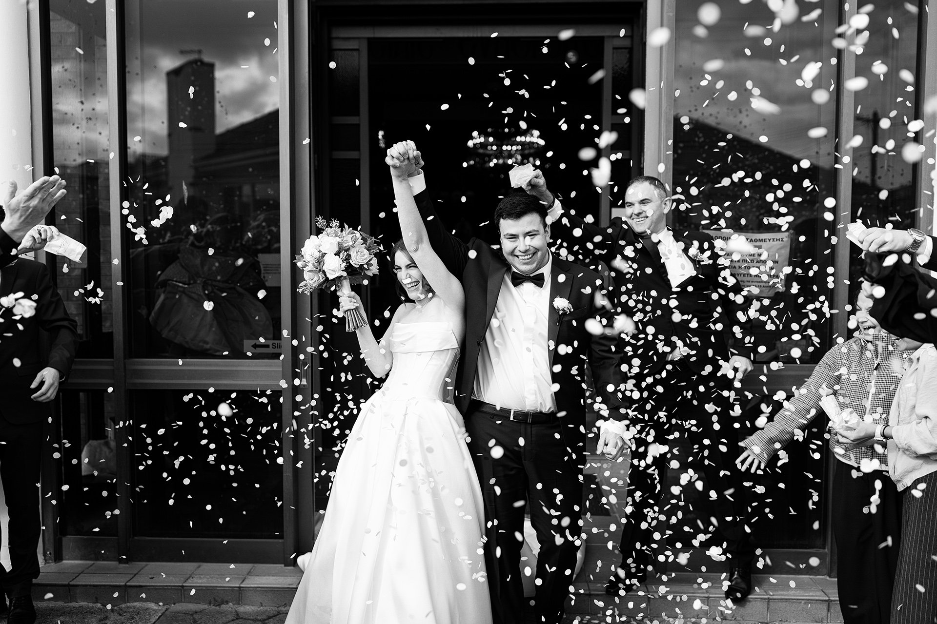 Katrina & Josh in the defining frame of their wedding at Luminare